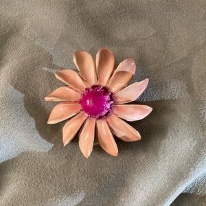 Vintage Sandor Enamel Flower Brooch
